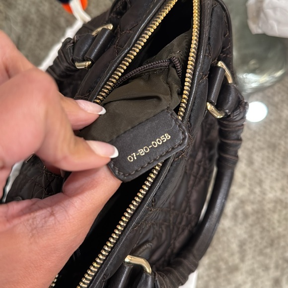 Darling Dior Satin Mini Handbag - Quilted in Brown with Gold Hardware - Picture 14 of 14